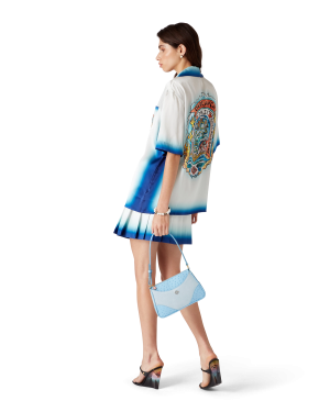 Casa Way Skate Pleated Silk Skirt