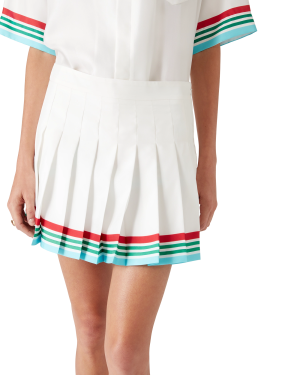 Casa Way World Series Pleated Silk Skirt