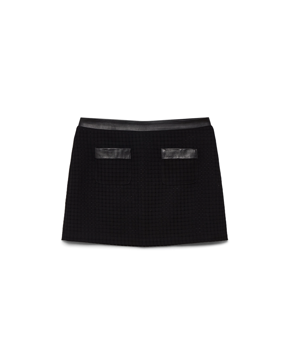 Open Weave Tailored Mini Skirt