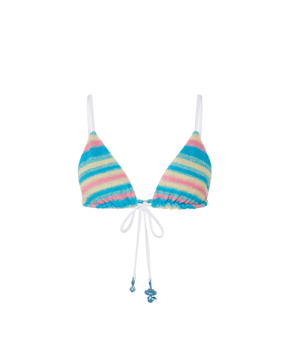Stripe Towelling Bikini Top