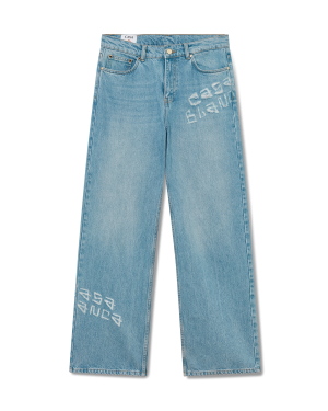 Graffiti Distressed Denim Jeans