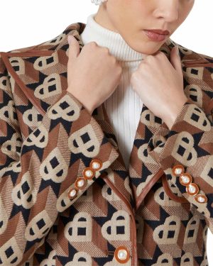 Heart Jacquard Single Breasted Jacket