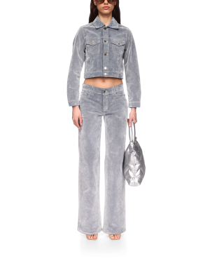 Peach Texture Denim Jacket