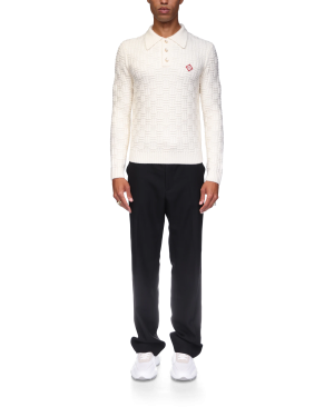 Column Knit Polo Shirt