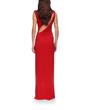 Sleeveless Side Split Column Dress